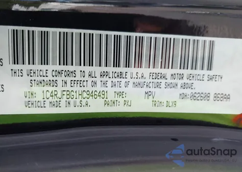 2017 Jeep Grand Cherokee Limited 4X4 z USA, uszkodzony, nr VIN 1C4RJFBG1HC946491